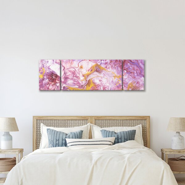 Obraz - Růžová abstrakce (170x50 cm)