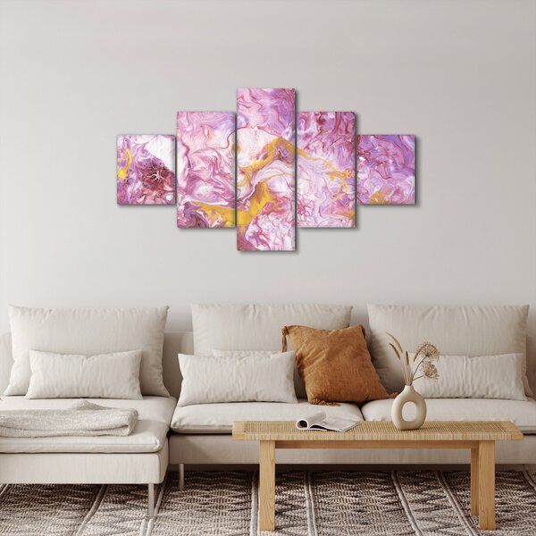 Obraz - Růžová abstrakce (125x70 cm)