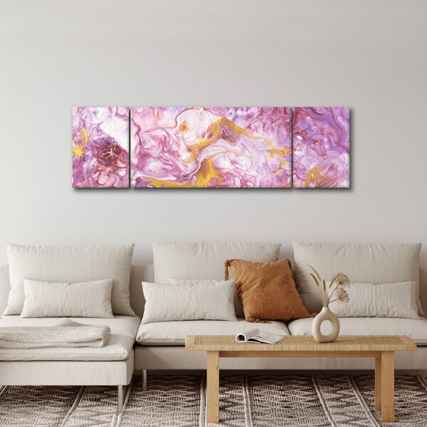 Obraz - Růžová abstrakce (170x50 cm)