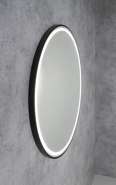 Sapho Sapho, KADRIS kulaté zrcadlo s LED osvětlením, ø 60cm, černá mat, KD060