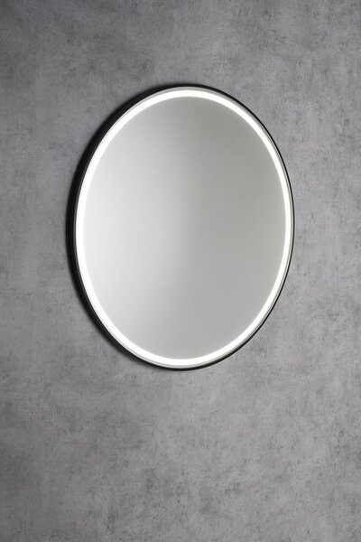 Sapho Sapho, KADRIS kulaté zrcadlo s LED osvětlením, ø 60cm, černá mat, KD060