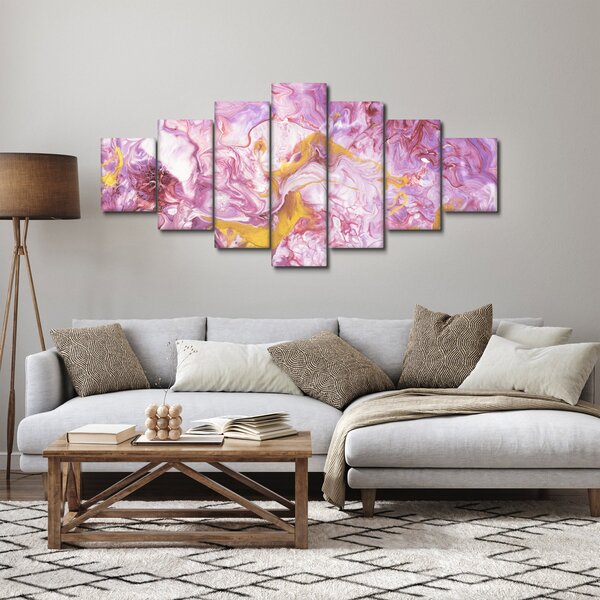 Obraz - Růžová abstrakce (210x100 cm)