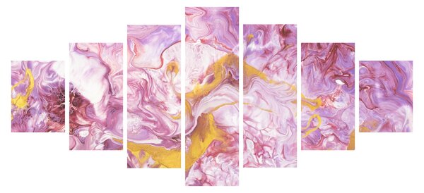 Obraz - Růžová abstrakce (210x100 cm)
