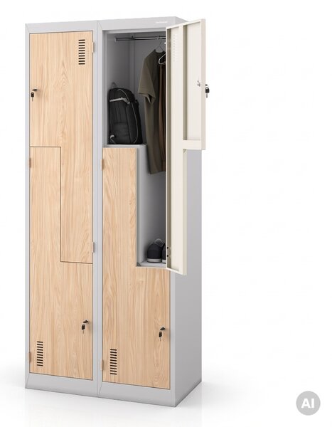 Šatní skříň typu L šedá, dub sonoma, 800x1850x450 mm: JULIA Eco Design
