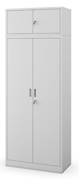 Kovová kancelářská skříň na dokumenty se 4 policemi, šedá, 1750x800x400 mm: JAN