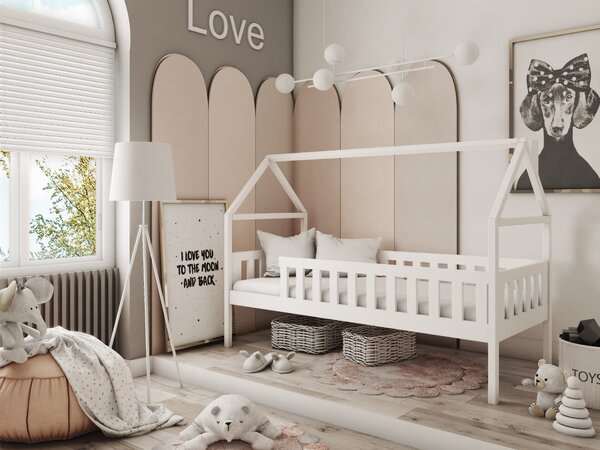 Dětská postel 70 x 160 Donnira (s roštem) (bílá). Vlastní profesionální přeprava až k Vám domů 1040109