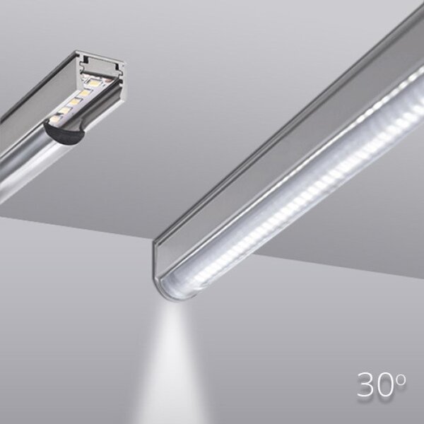 Difuzor KLUŚ LENSO-11R 10-90DEG pro LED hliníkové profily Barva: čirá, Délka: 1m