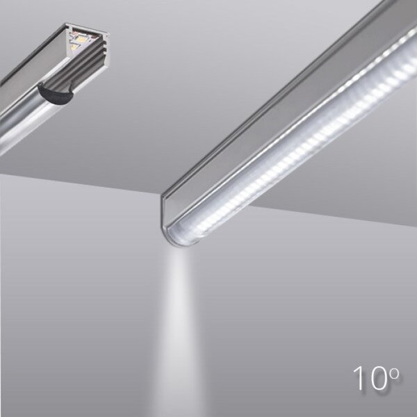 Difuzor KLUŚ LENSO-11R 10-90DEG pro LED hliníkové profily Barva: čirá, Délka: 1m