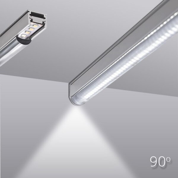 Difuzor KLUŚ LENSO-11R 10-90DEG pro LED hliníkové profily Barva: čirá, Délka: 1m