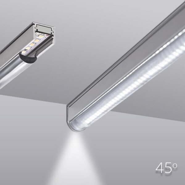 Difuzor KLUŚ LENSO-11R 10-90DEG pro LED hliníkové profily Barva: čirá, Délka: 1m