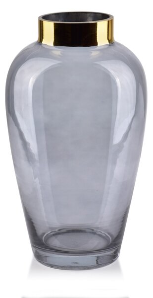 Mondex Skleněná váza Serenite 27 cm šedá