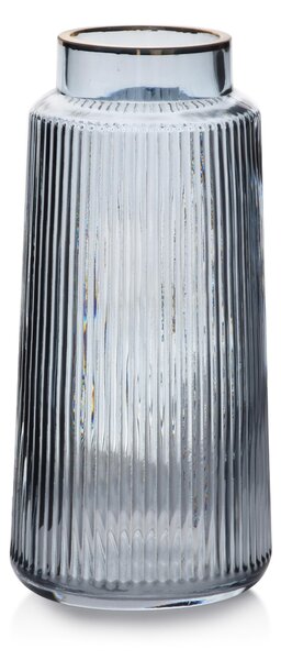 Mondex Skleněná váza Serenite 26 cm nebeská modrá/šedá