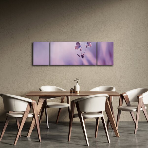 Obraz - Fialoví motýlci (170x50 cm)