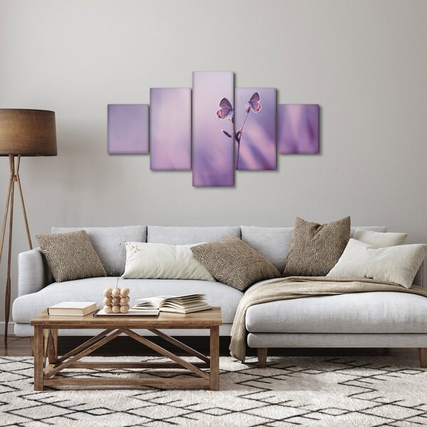 Obraz - Fialoví motýlci (125x70 cm)