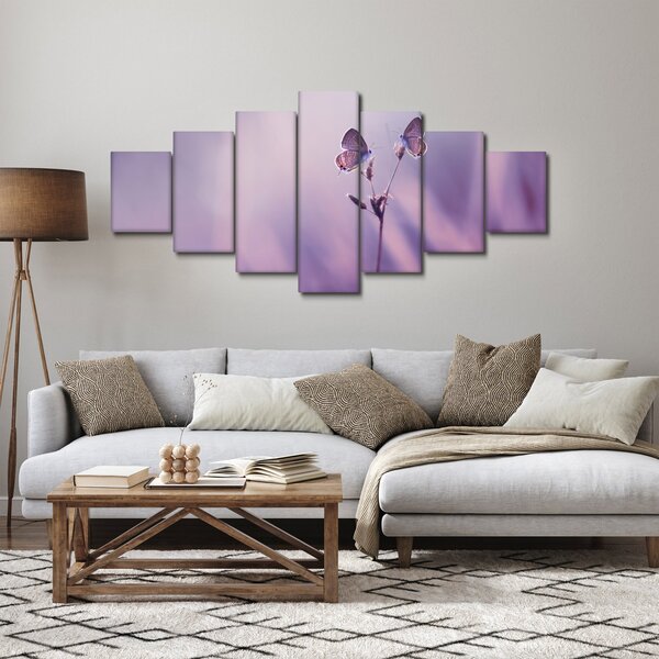 Obraz - Fialoví motýlci (210x100 cm)