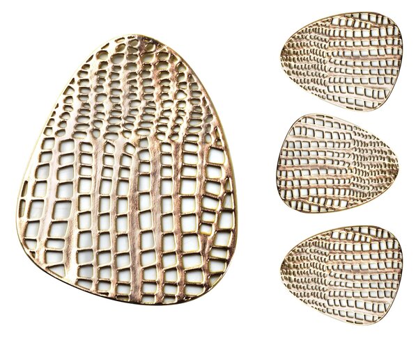 Mondex Sada podtácků pod hrnek 10 x 13 cm zlatá