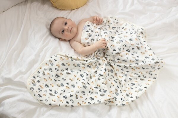 Babymatex Bavlněná oboustranná deka INES 75x100 cm - Autíčka