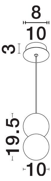 Nova Luce Bílé skleněné závěsné světlo Zero 10 cm