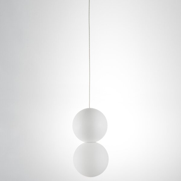 Nova Luce Bílé skleněné závěsné světlo Zero 10 cm
