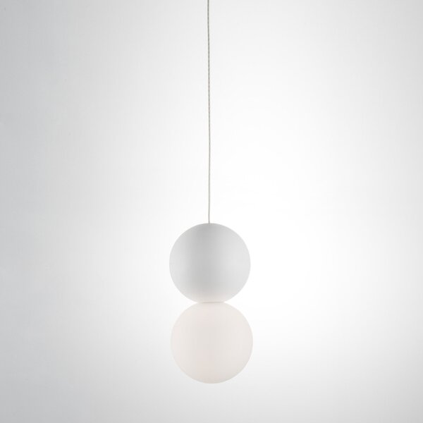 Nova Luce Bílé skleněné závěsné světlo Zero 10 cm