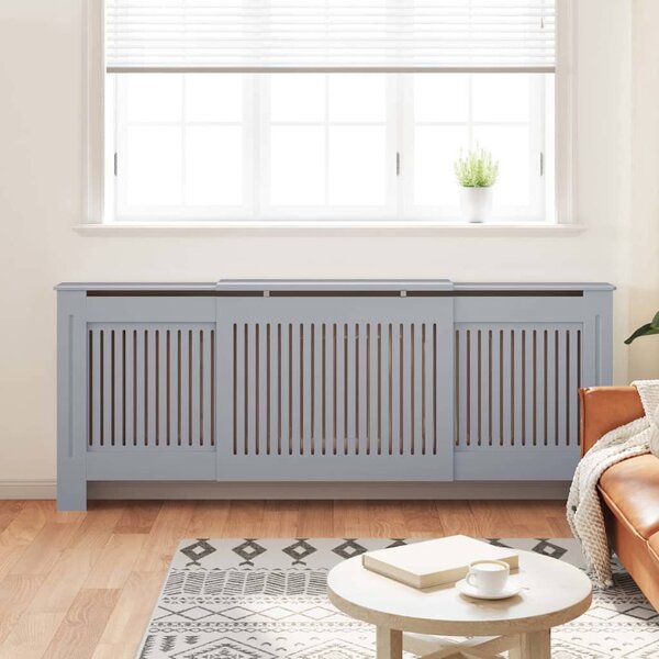 Kryt na radiátor MDF šedý 205 cm 325549