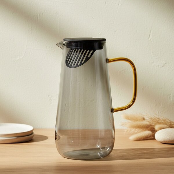 Affekdesign Skleněný džbán Semet 1,5 l šedý/zlatý