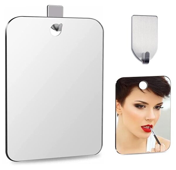 Zrcadlo do sprchy na make-up holení - Proti zamlžení - Akryl - 25 x 20,2 cm - S háčkem