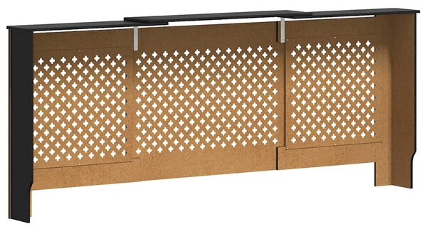 Kryt na radiátor MDF černý 205 cm 325556
