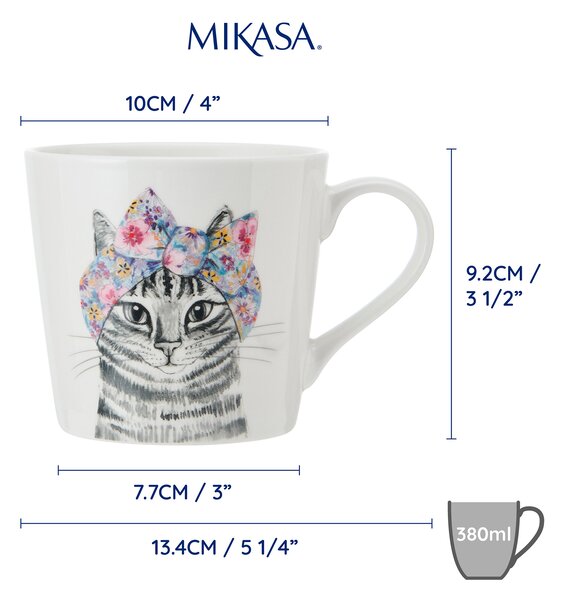 Hrnek Mikasa Tipperleyhill motiv kočka, 380ml MKTIPPMUGCAT