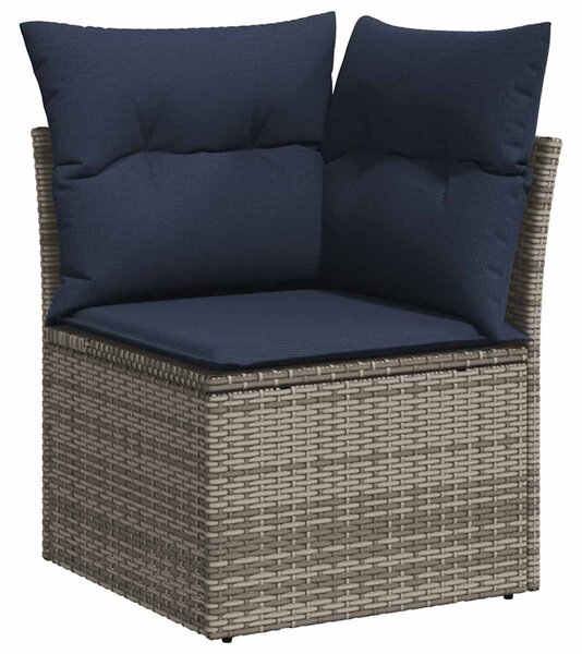 7dílná zahradní sedací souprava s poduškami šedá polyratan 3255830