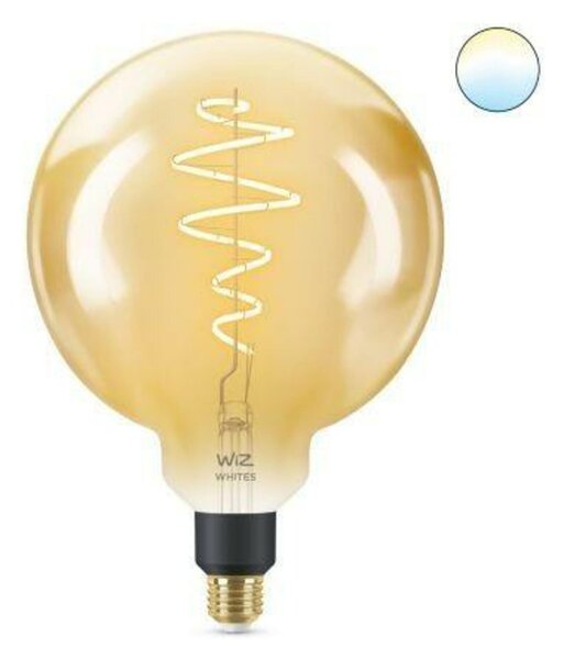 LED Žárovka WiZ Tunable White Filament Amber 8718699786830 E27 G200 6,5-25W 390lm 2000-5000K, stmívatelná