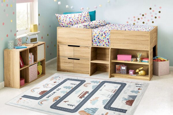 Dětský koberec protiskluzový BAMBINO 46980 bílý / zelený