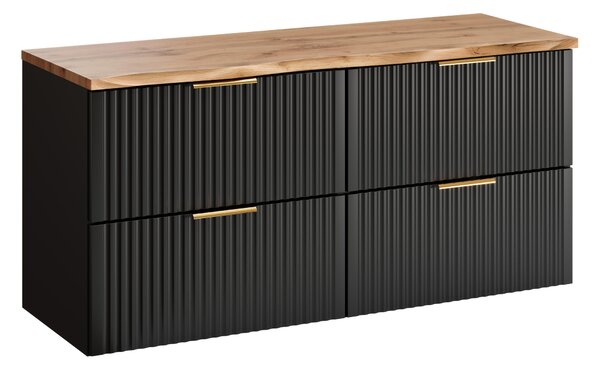 Comad Koupelnová skříňka pod deskové umyvadlo Adel Black SET-ADB B NAT 120 černá/dub wotan