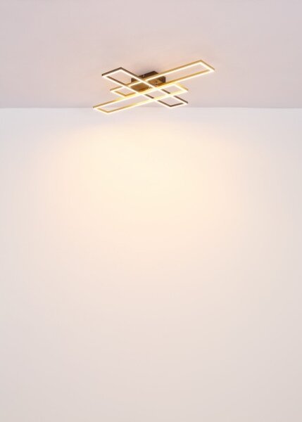 Globo 67208-40G -LED Stropní svítidlo DAKARI 40W/230V 3000K 60x80 cm černá/zlatá