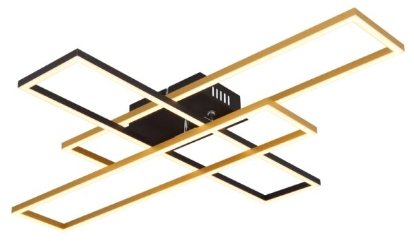 Globo 67208-40G -LED Stropní svítidlo DAKARI 40W/230V 3000K 60x80 cm černá/zlatá
