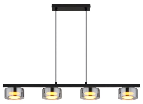 Globo 16055-4HS - LED Lustr na lanku HIGGINS 4xGX53/6W/230V kouřová/černá