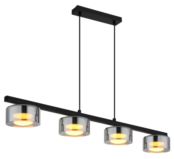 Globo 16055-4HS - LED Lustr na lanku HIGGINS 4xGX53/6W/230V kouřová/černá