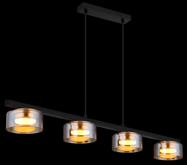 Globo 16055-4HG - LED Lustr na lanku HIGGINS 4xGX53/6W/230V kouřová/hnědá
