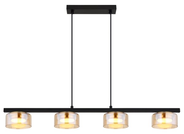 Globo 16055-4HG - LED Lustr na lanku HIGGINS 4xGX53/6W/230V kouřová/hnědá