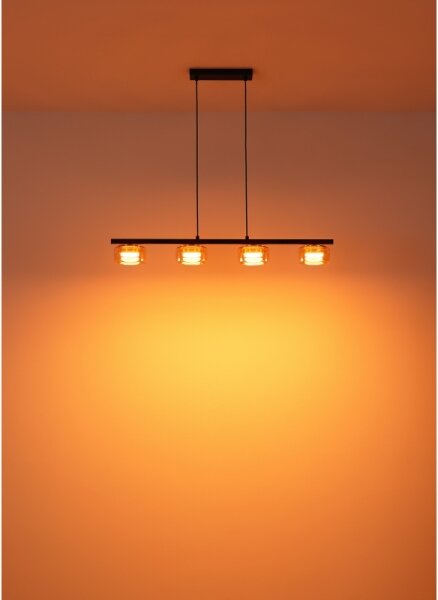 Globo 16055-4HG - LED Lustr na lanku HIGGINS 4xGX53/6W/230V kouřová/hnědá