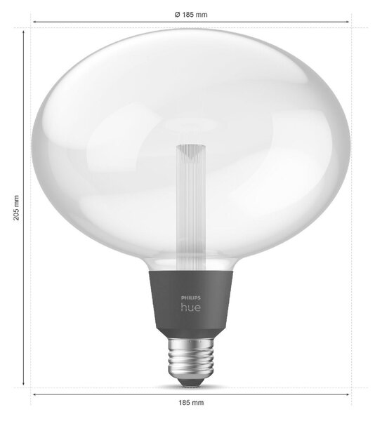 Philips HUE WACA Ellipse LED žárovka E27 6,5W 500lm 2000-6500K RGB IP20