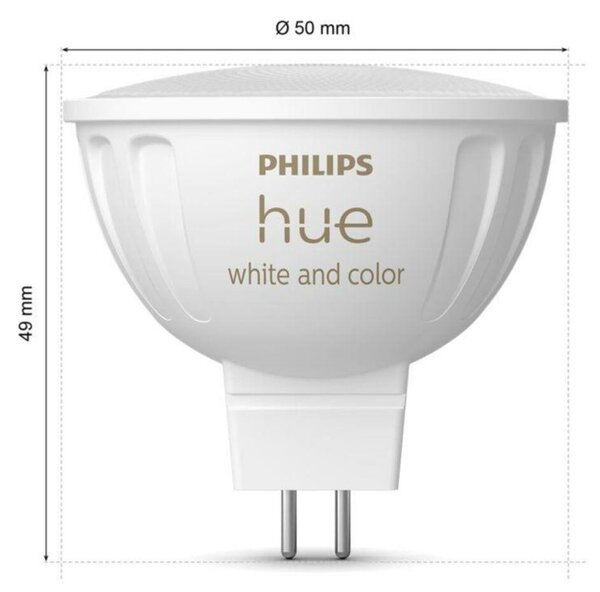 Philips HUE WACA sada 2x LED žárovka GU5,3 MR16 6,3W 12V 400lm 2200K-6500K RGB IP20