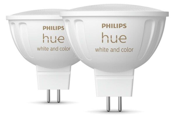Philips HUE WACA sada 2x LED žárovka GU5,3 MR16 6,3W 12V 400lm 2200K-6500K RGB IP20