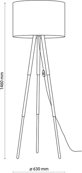 TK Lighting Tokyo stojací lampa 1x15 W dřevo-béžová 5284