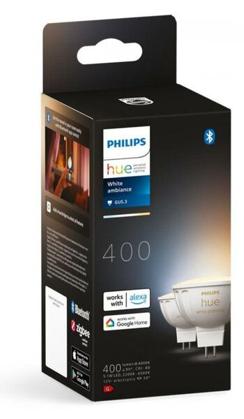 Philips HUE WA sada 2x LED žárovka GU5,3 MR16 5,1W 12V 400lm 2200K-6500K IP20