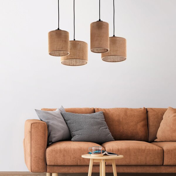 TK Lighting Juta závěsné svítidlo 4x15 W hnědá 6585