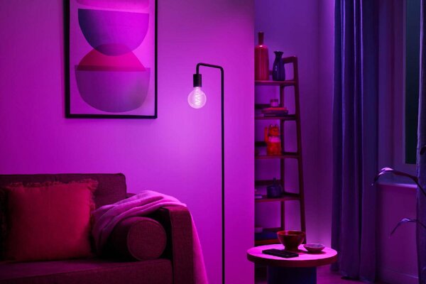 WiZ LED žárovka E27 G95 6,3W 470lm 2200-6500K RGB IP20, stmívatelná