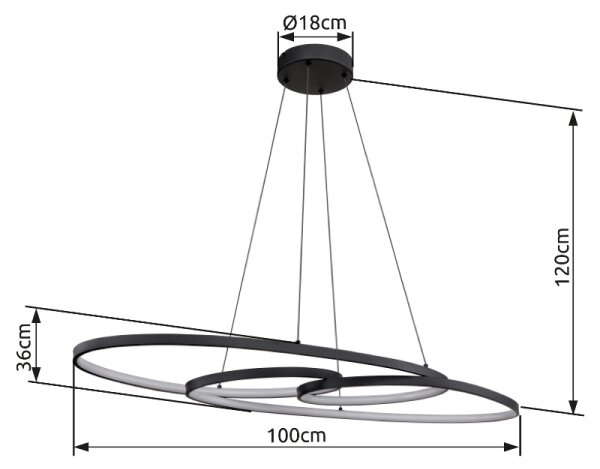 Globo 67177-40 - LED Lustr na lanku SPIRA LED/39W/230V 2700/4000/6500K