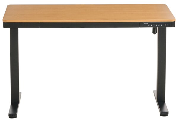 Elektricky výškově nastavitelný pracovní stůl PENLY Černá/Světle hnědá 120 cm 60 cm s USB portem