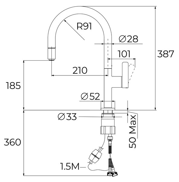 Teka Oval kuchyňská baterie stojící chrom 116020011